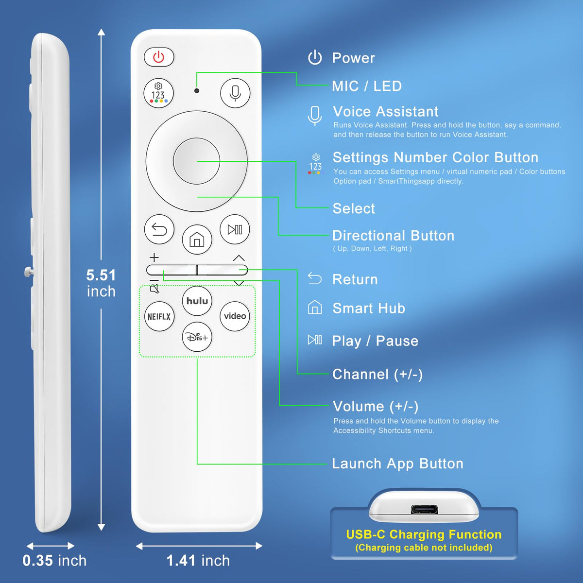 Universal Backlit Remote for LG Smart TV Remote Control Replacement