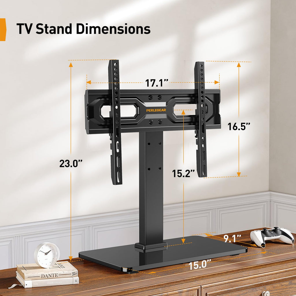 Perlegear Universal Swivel TV Stand Base for 32–70 inch TVs to 99lbs
