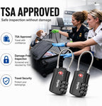 Diyife TSA Approved Luggage Locks with Flexible Steel Cable, Easy to Set up