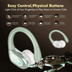 HAOYUYAN Wireless Earbuds, Sports Bluetooth Headphones, 80Hrs Playtime Ear Buds with LED Power Display, Noise Canceling Headset, IPX7 Waterproof Earphones for Workout/Running (Camel)