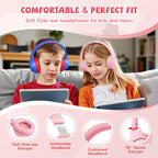 Botesty Sound Kids Headphones Wired for School, 3.5 Plug Safe Volume Purple