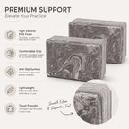 EXERZ Yoga Blocks 2pcs Gym Bricks -Comfortable Fitness Yoga Bricks, Anti-Slip, Lightweight and Travel Friendly Pilates Practice