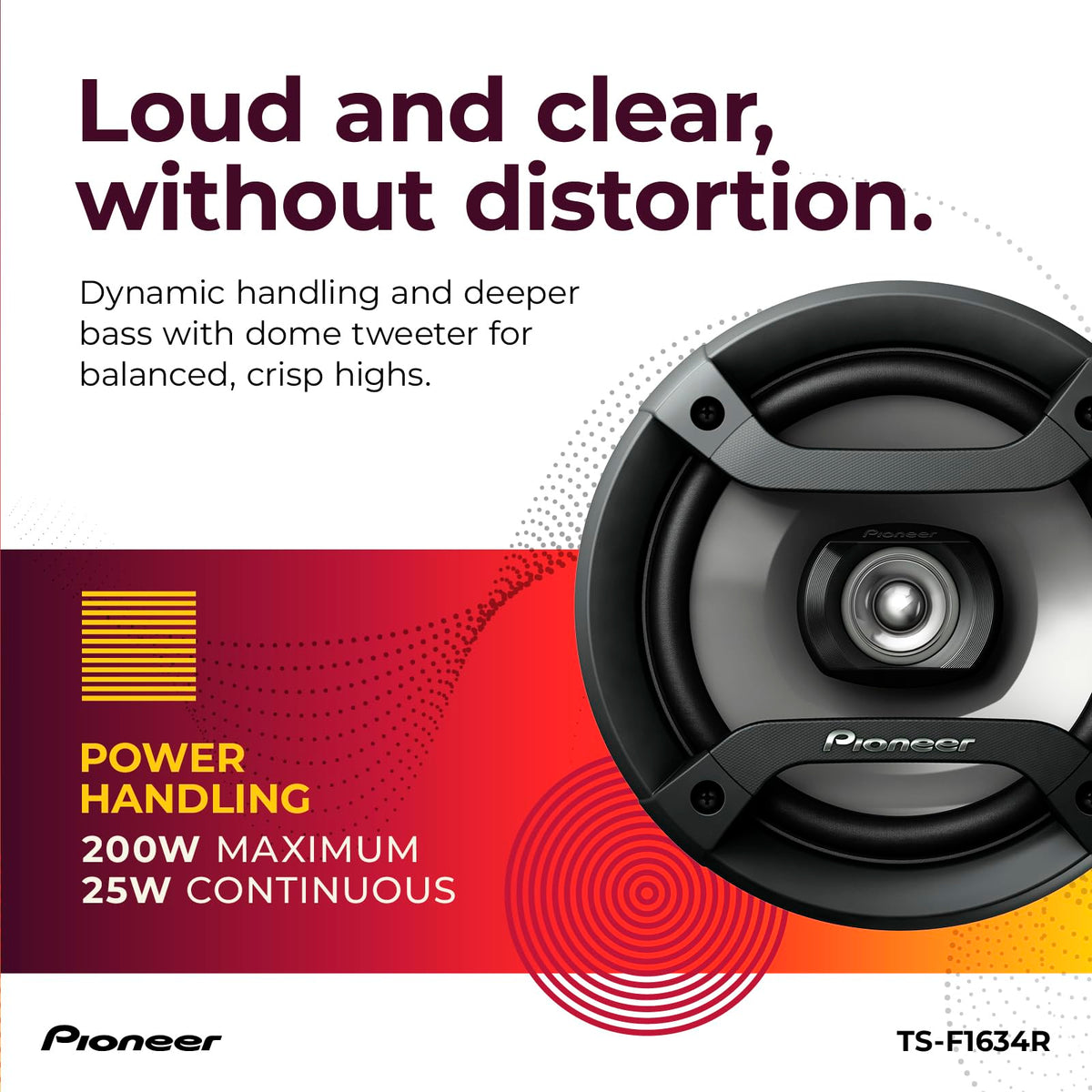 Pioneer F-Series TS-F1035R 4" 2-Way Coaxial Car Speakers 150W Max