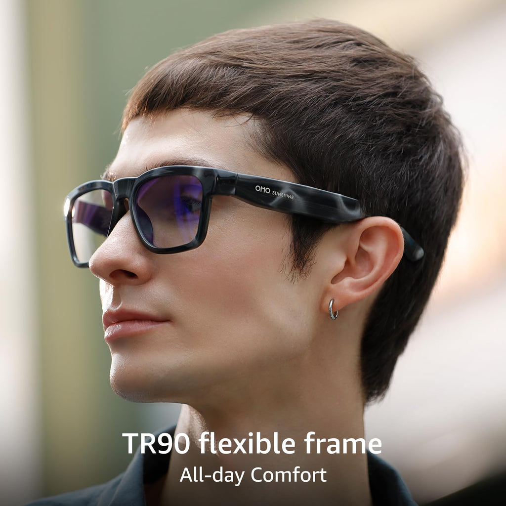 OhO Open Ear Smart Glasses, UV400 Z87.1 Lightweight Audio Bluetooth Glasses