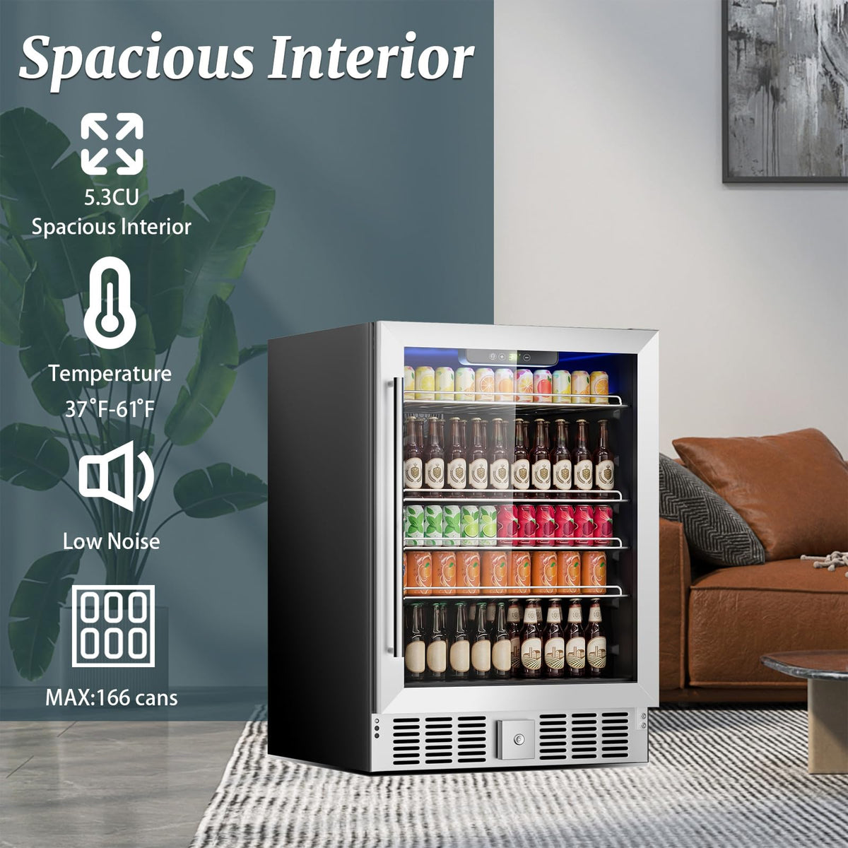 DOGHLY 0.95 Cu.Ft Mini Fridge Mirror Door for Beverages & Skincare, 24 Cans