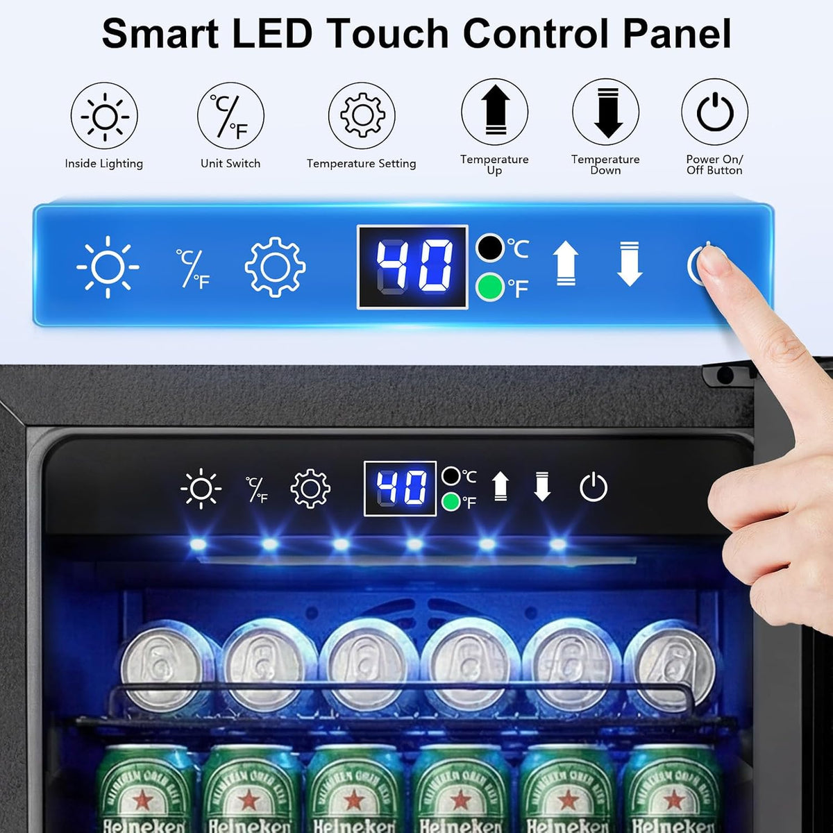 Mini Beverage Refrigerator Cooler -Small Beverage Fridge 1.4cu.ft
