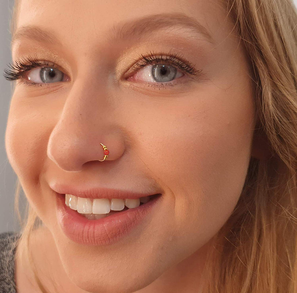 Ultra Thin Opal Nose Ring