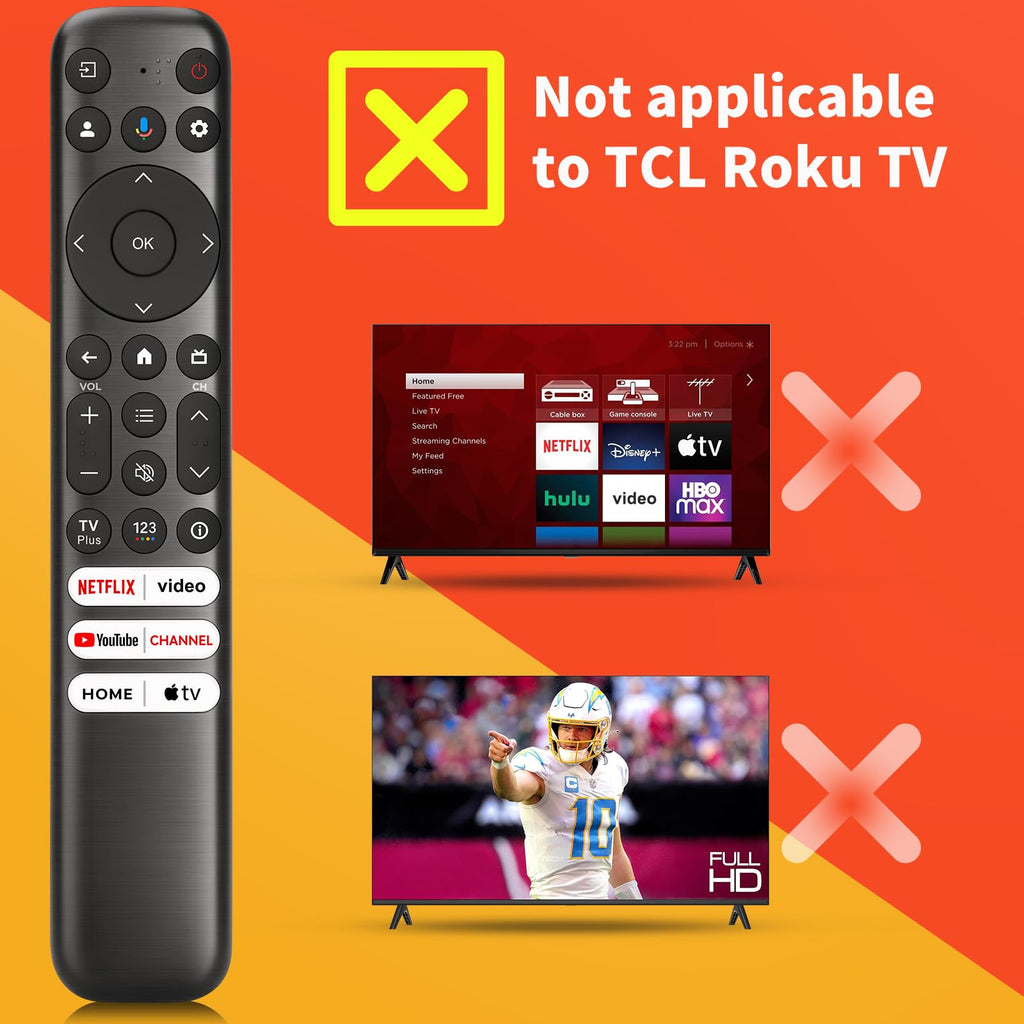 【2-Pack】 for Roku TV Remote,Replacement for TCL,ONN, Hisense Roku TVs