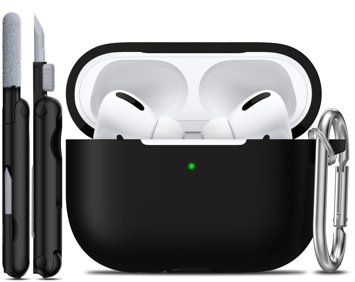 R-fun for AirPods Pro 3 Case Soft Silicone Protective Cover, Black