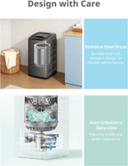 COMFEE’ 1.6 Cu.ft Portable Washing Machine, 11lbs Capacity Fully Automatic Compact Washer with Wheels, 6 Wash Programs Laundry Drain Pump, Ideal for Apartments, RV, Camping, Magnetic Gray