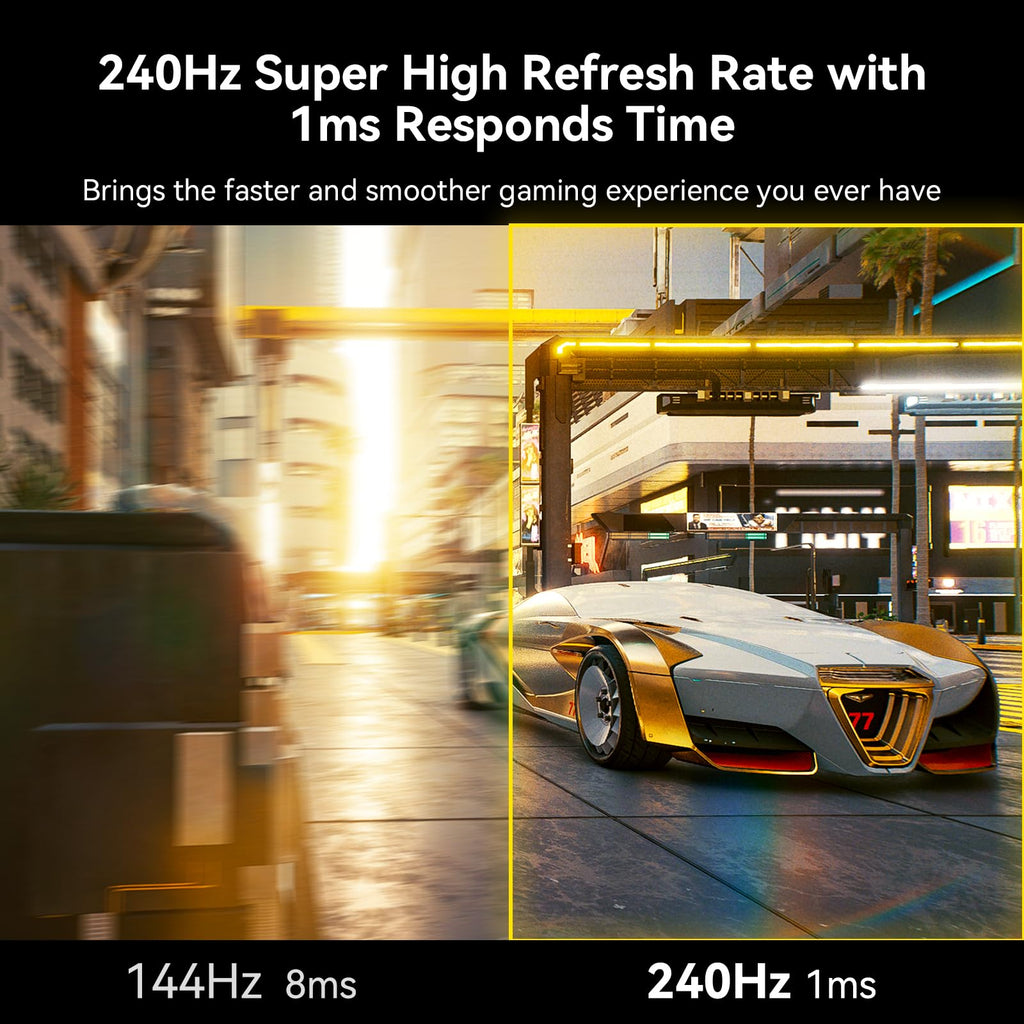 SANSUI 24 Inch Gaming Monitor 200Hz 1Ms FreeSync HDR 110% sRGB FHD 1080P Computer Monitor HDMI DP Ports Eye Care Frameless VESA Mount Cable Management(ES-G24F4L HDMI Cable Included)