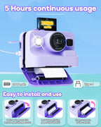 Dylanto Kids Camera Instant Print,1080P Kids Instant Cameras that Print Photos,Christmas Birthday Gifts for Girls Age 3-12,Portable Toy for 3 4 5 6 7 8 9 10 Year Old Girls Boys-Blue