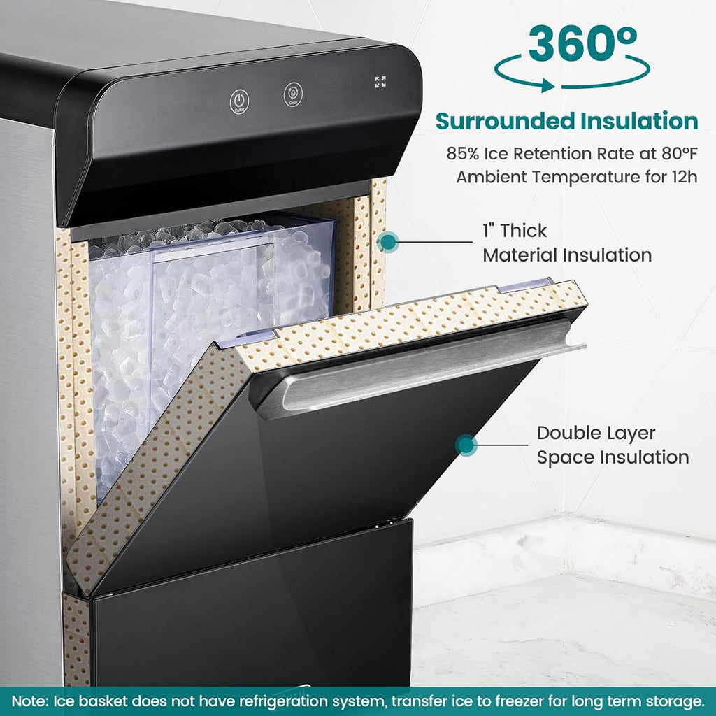 Gevi V2.0 Nugget Ice Maker Countertop,38lbs/Day,Black
