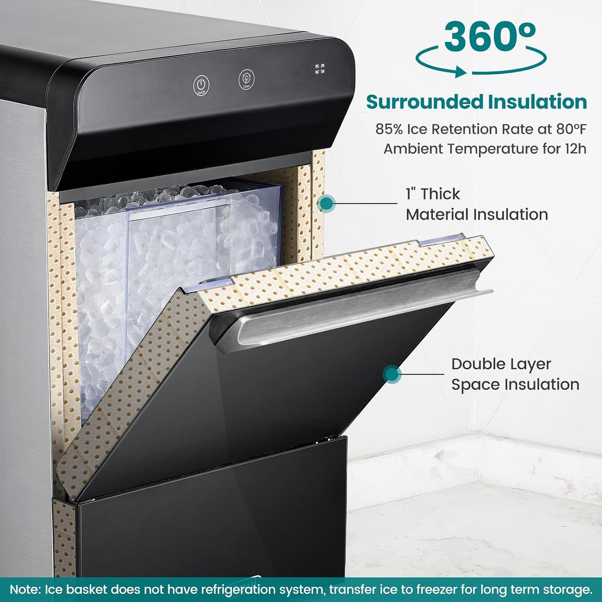 Gevi V2.0 Nugget Ice Maker Countertop,38lbs/Day,Black