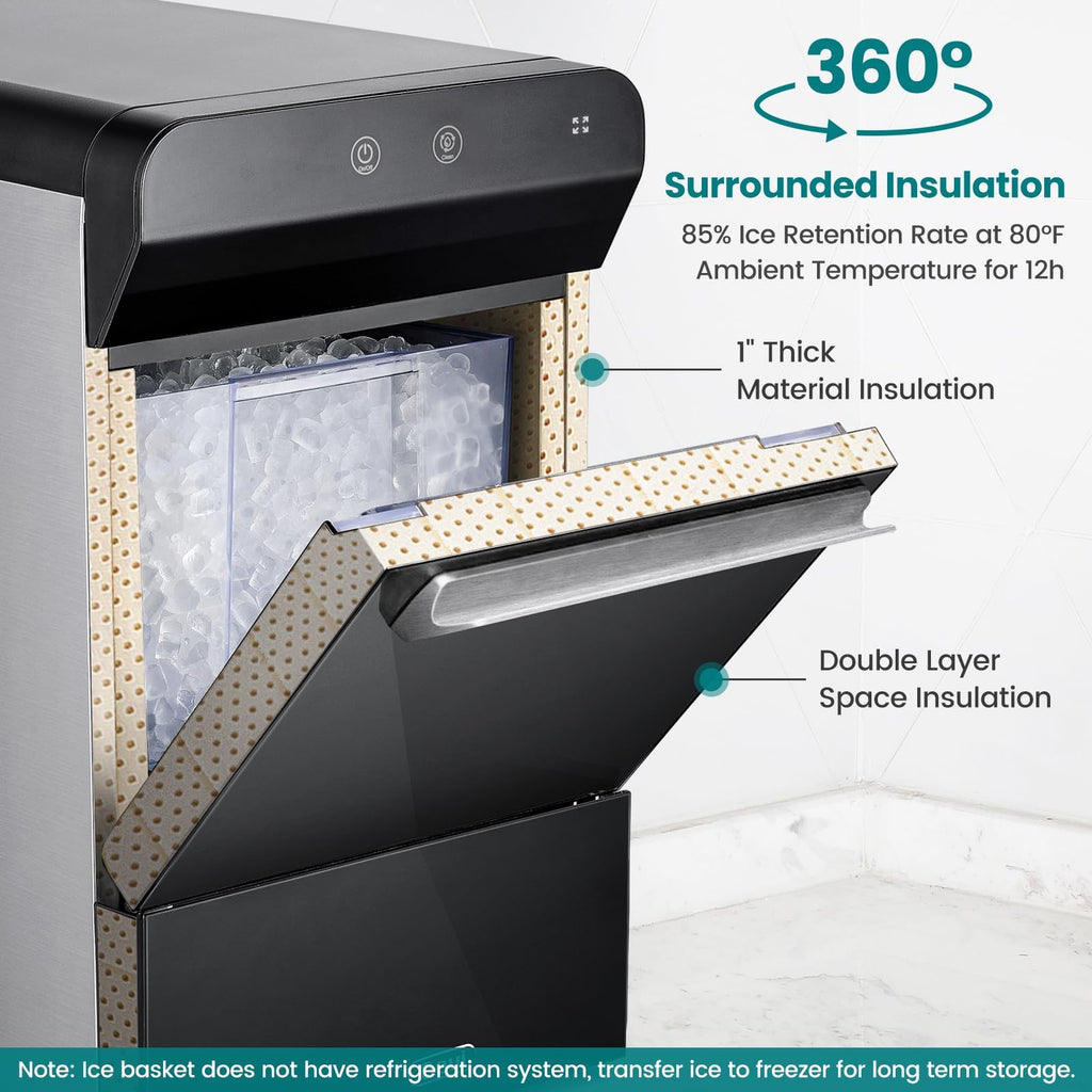 Gevi V2.0 Nugget Ice Maker Countertop,38lbs/Day,Black