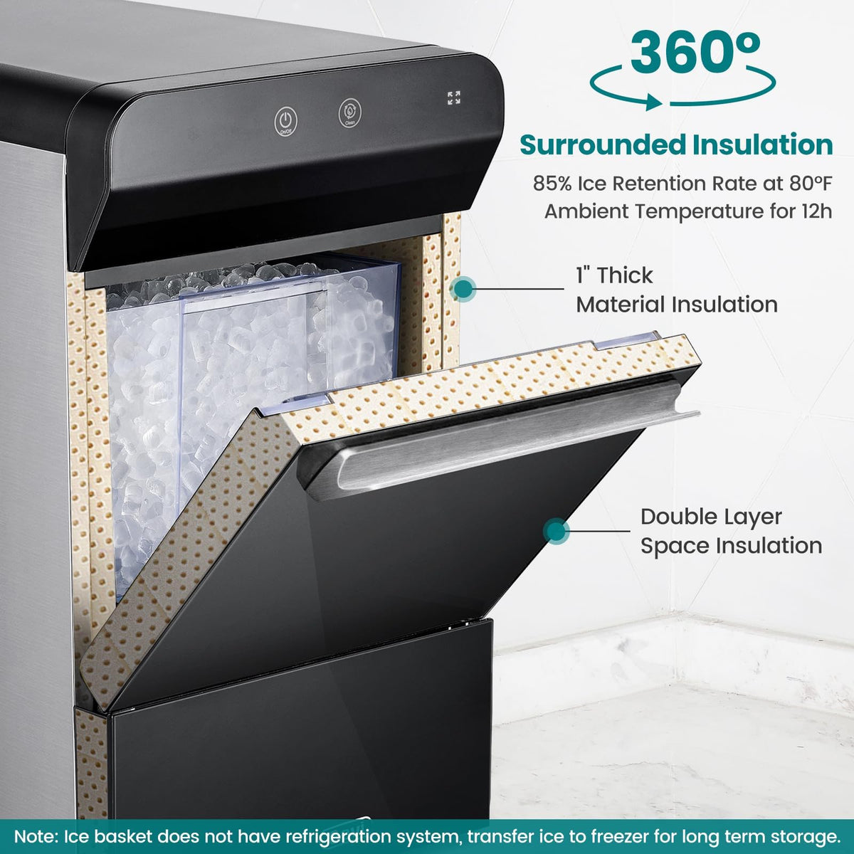 Gevi V2.0 Nugget Ice Maker Countertop,38lbs/Day,Black