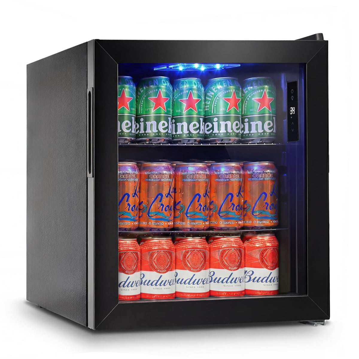 24" Dual Zone Wine and Beverage Refrigerator, Under Counter with Glass Door