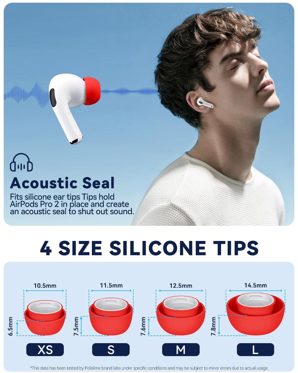 5 Pairs Replacement Ear Tips for AirPods Pro 3 (White)