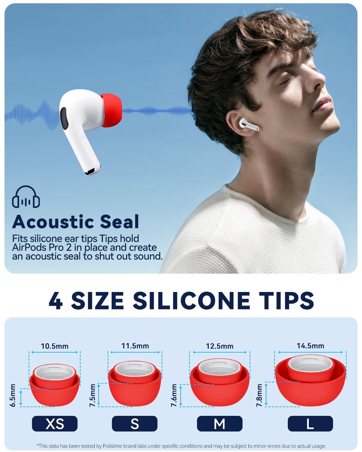 5 Pairs Replacement Ear Tips for AirPods Pro 3 (White)