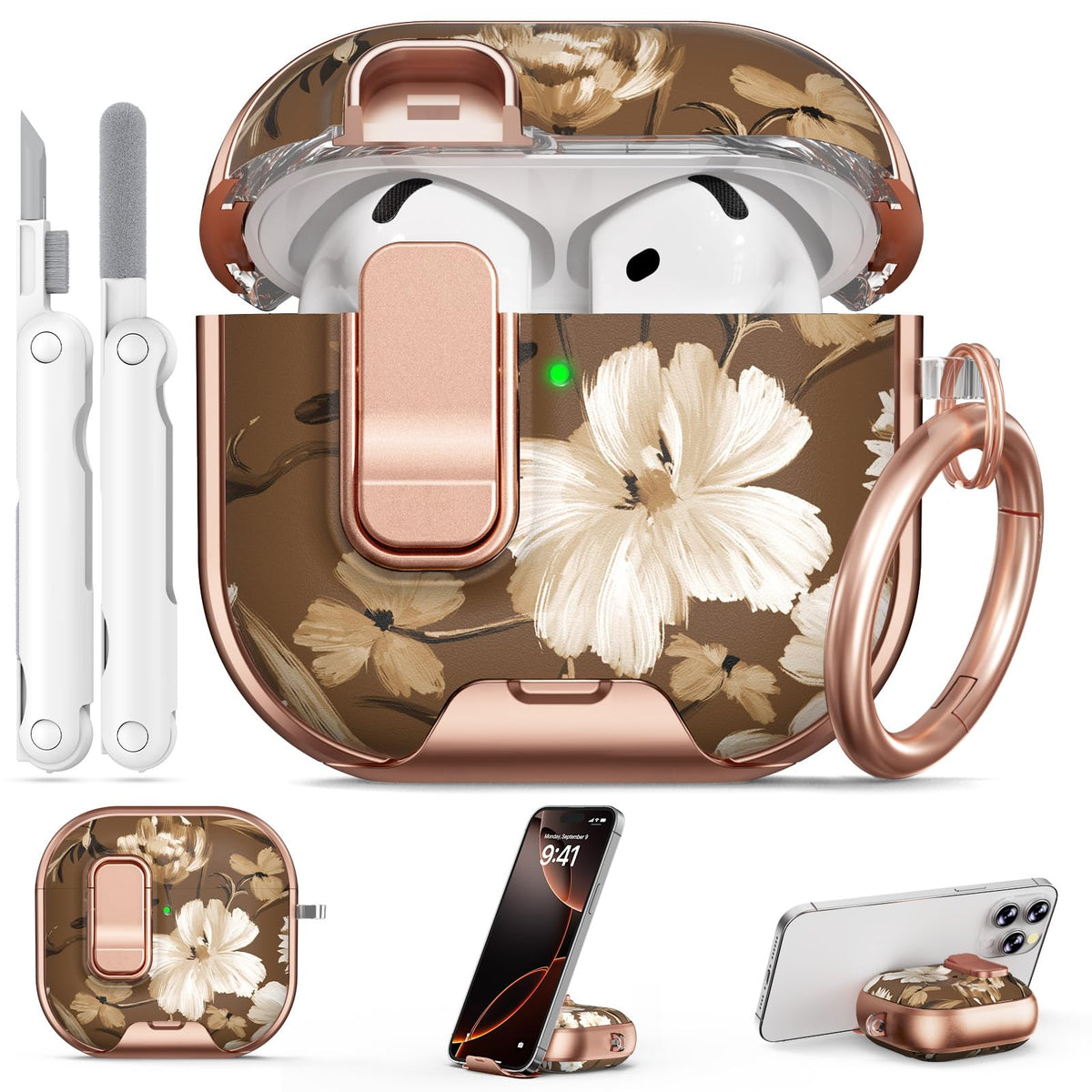 for AirPods Pro 2nd/1st Case (2023-2019)-Purple Bell Flower