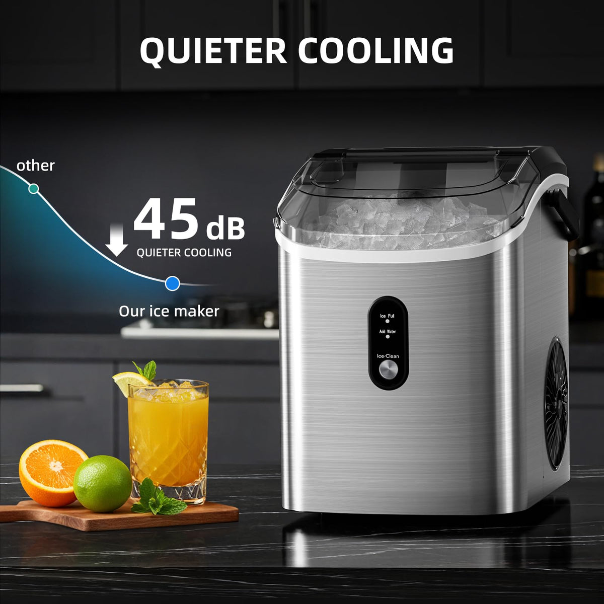 Antarctic Star Nugget Ice Maker Countertop with Soft Chewable Ice