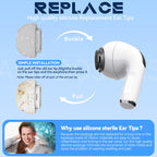 Inesore 4 Pairs Replacement Ear Tips for AirPods Pro 2nd/1st (White)