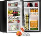 3.2 Cu Ft Mini Fridge with Freezer, Single Door Upright Freezer