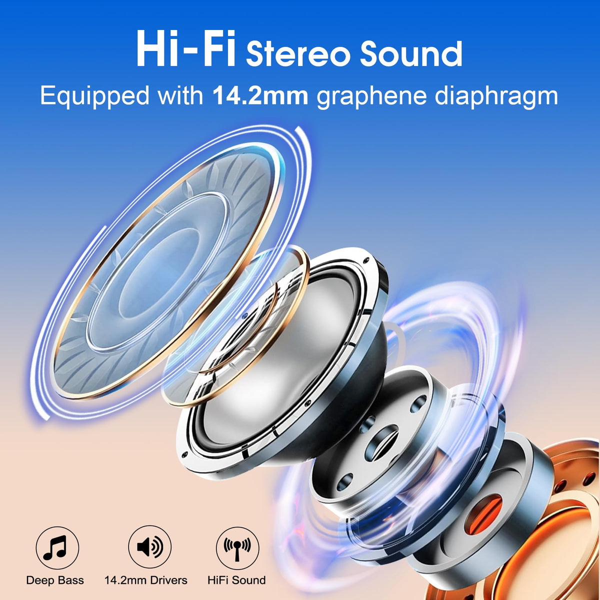 Aptkdoe Wireless Earbuds 75H Bluetooth 5.4 Sport Headphones with Earhooks