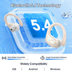 Aptkdoe Wireless Earbuds 75H Bluetooth 5.4 Sport Headphones with Earhooks