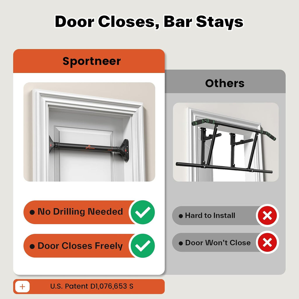 Sportneer Pull Up Bar Doorway Chin Up Bar No Screws