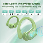 Aptkdoe Wireless Earbuds 75H Bluetooth 5.4 Sport Headphones with Earhooks