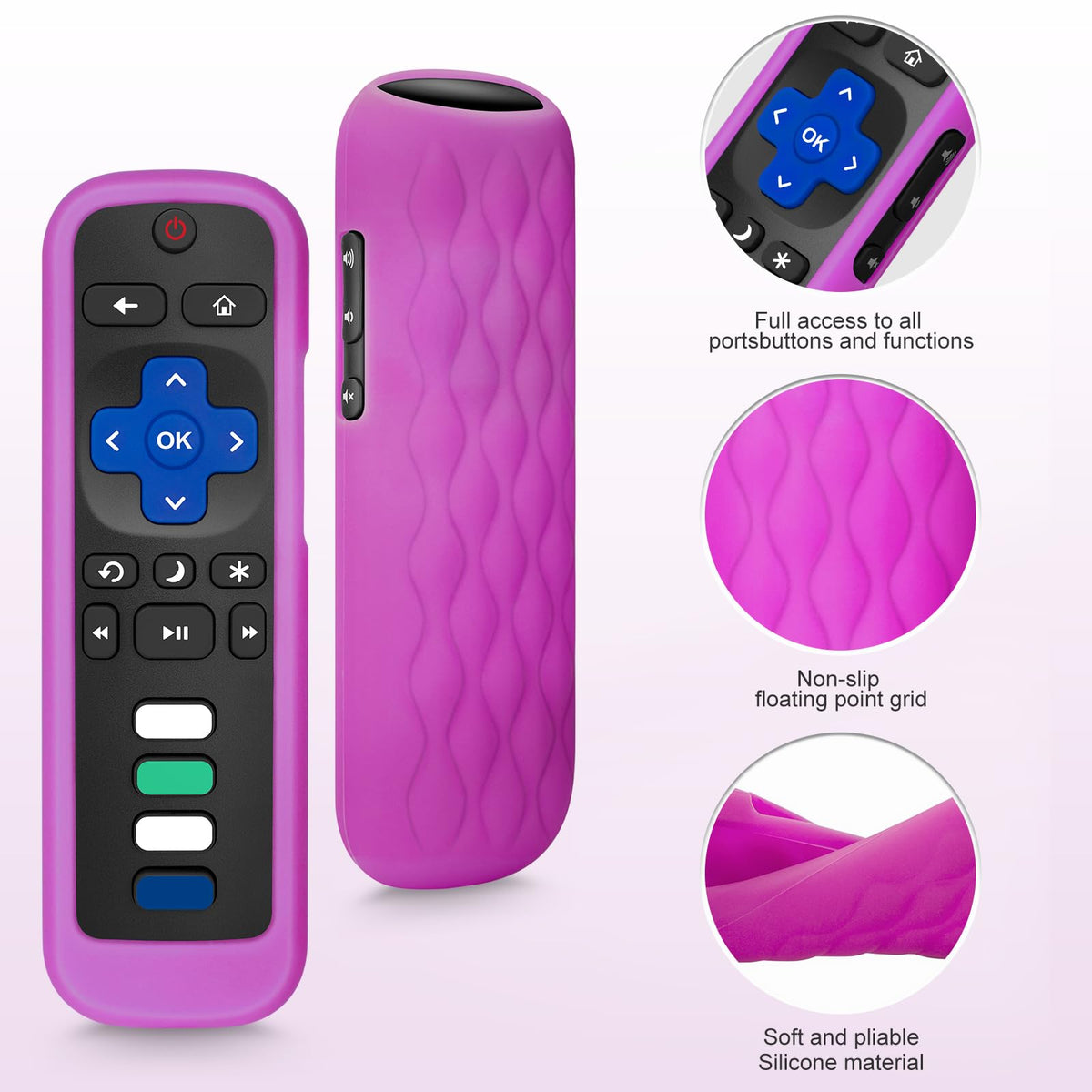 for Roku-Remote-Cover,Glow in The Dark Silicone Protective Case