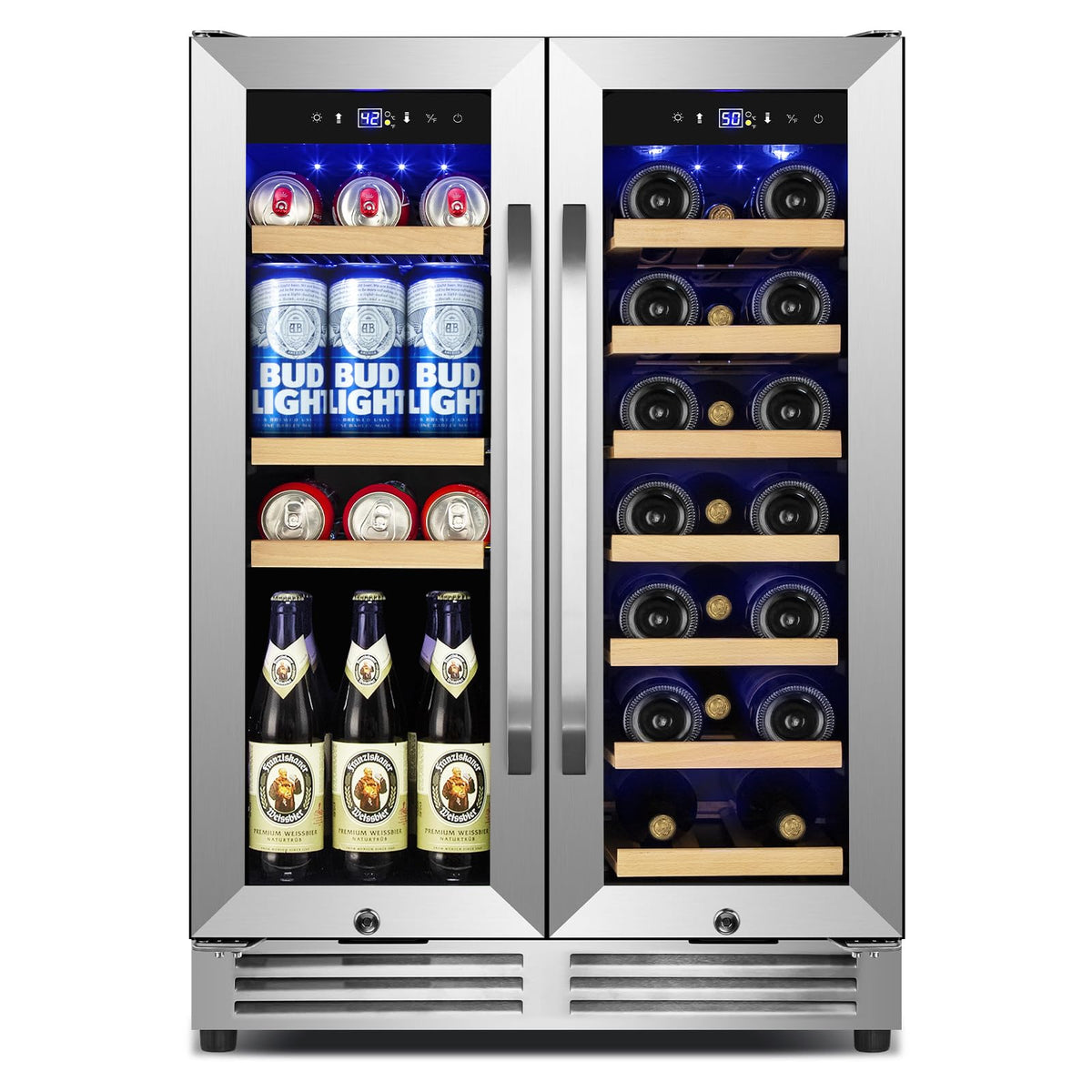 Commercial Cake Display Refrigerator, 78L Countertop Glass Cooler with LED Light, 32-53.6°F Digital Thermostat, Frost-Free Pastry Showcase for 11" Cake, Tempered Glass & Rear Door for Bakery/Cafe/Home