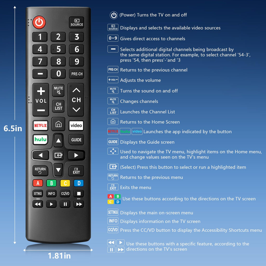 (Pack of 2) Replacement Remote Control Compatible for Roku TV,for TCL Roku/for Hisense Roku/for Onn Roku(Not for Roku Stick,Box and Players)