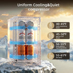 Antarctic Star Beverage Refrigerator Cooler 68 Can, Mini Fridge with Glass Door for Beer Drinks Wine,Freestanding Small Fridge with Electronic Temperature Control for Home and Bar,1.7 cu.ft