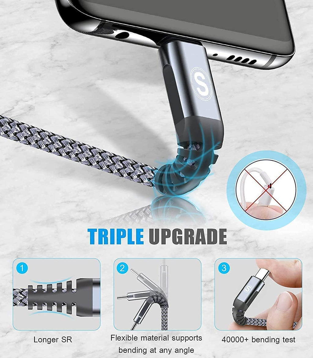 2-Pack 1M USB C Cable 3.1A Fast Car Charger Cable Compatible for iPhone 17 air 16 15 Plus Pro Max, Samsung Flip/Fold 7 6 5 4 3 S26 S25 S24 S10 S20 S21 S22 S23 A16/15/14/13/12 A35/A34 A56/55/54, Pixel