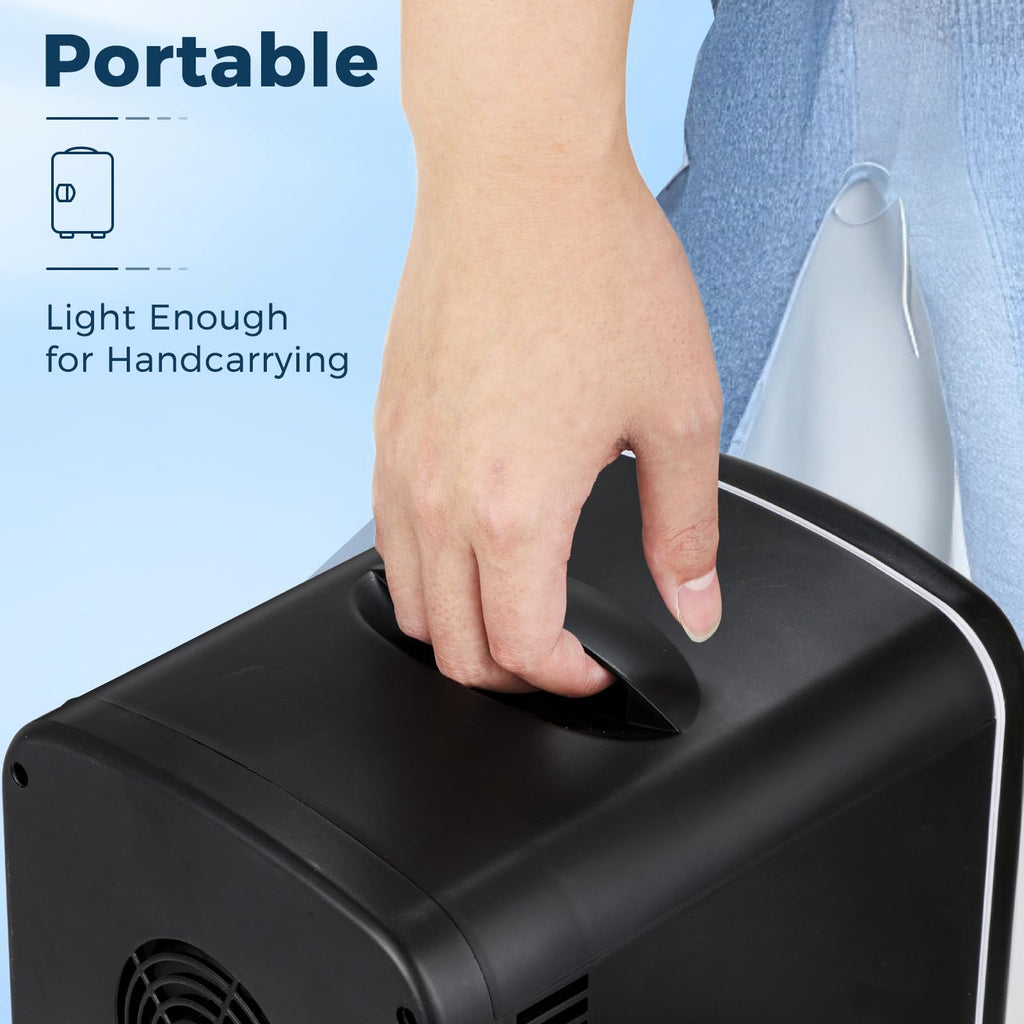 Antarctic Star Compact Refrigerator, Portable Mini Fridge, Skin Care 4L Capacity/6 Cans, for Bedroom, Car, Office & Dorm, Small Cooler for Cosmetics, Beverage and Food, White