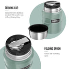 Thermos Stainless King Cranberry Red Food Flask (470ml) 9h Hot | 14h Cold