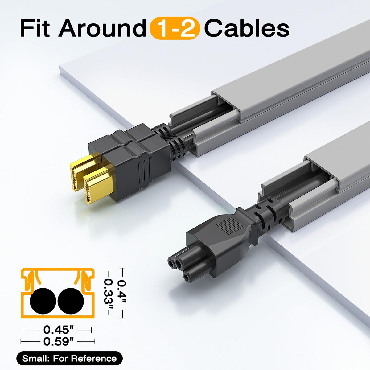 Wire Hider, 157in Delamu Cord Hider Wall, Paintable Wire Covers for Cords, TV Cable Hider Wall Kit, Cable Covers Raceway, Cable Management Hide TV Cords for Wall Mount TV, 10XL15.7 W0.95 H0.55in Brown