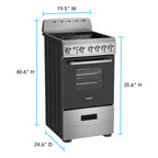 Avanti 20-Inch Freestanding Electric Range with Ceramic Glass Cooktop, in Black (CERU200P1B)