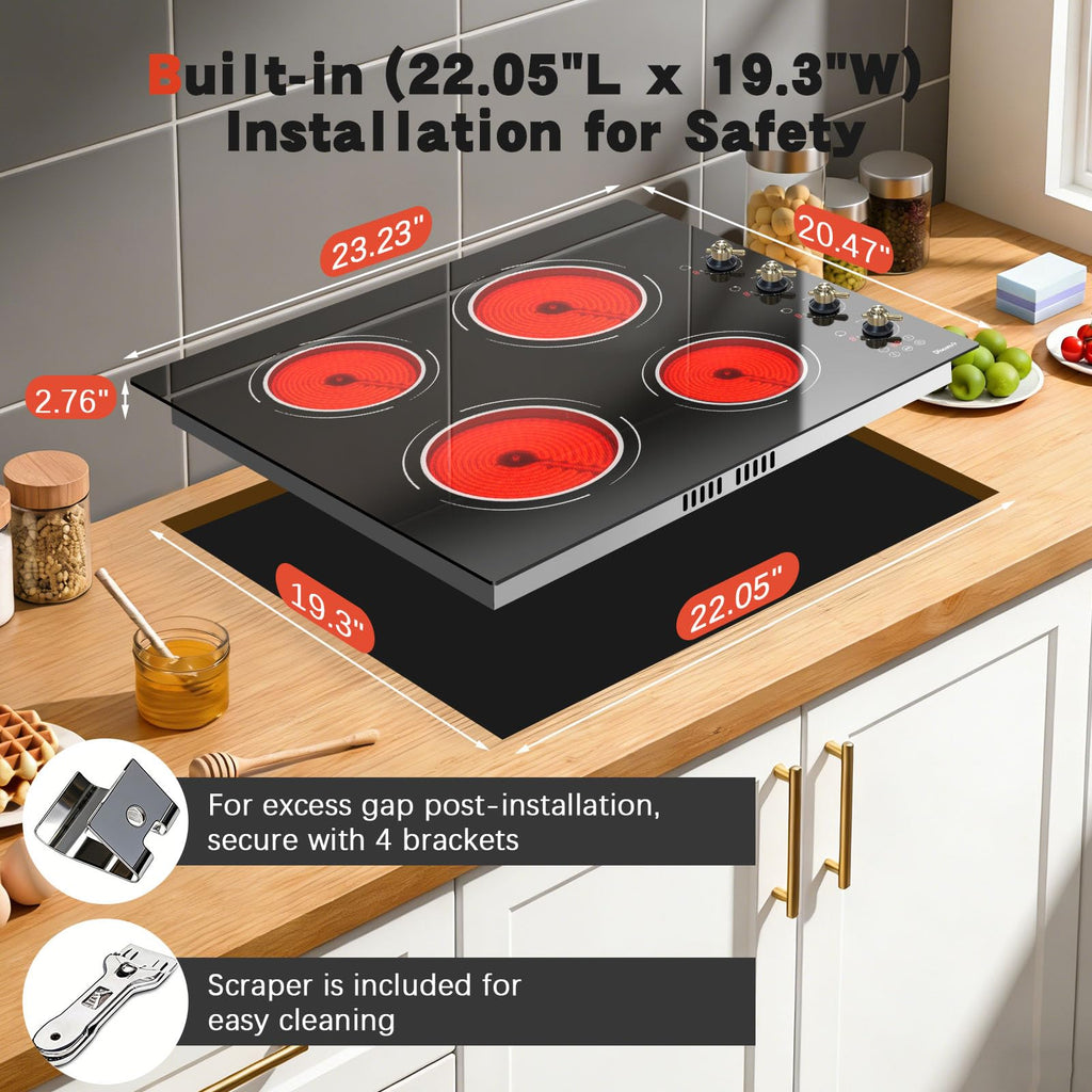 2 Burner Electric Cooktop 110V, 2000W Shard Power