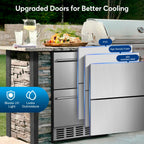 24" Dual Zone Wine and Beverage Refrigerator, Under Counter with Glass Door