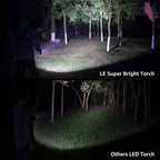 LE LED Torch, LE1000 Powerful Handheld Flashlight, Adjustable Focus, 4 PCs