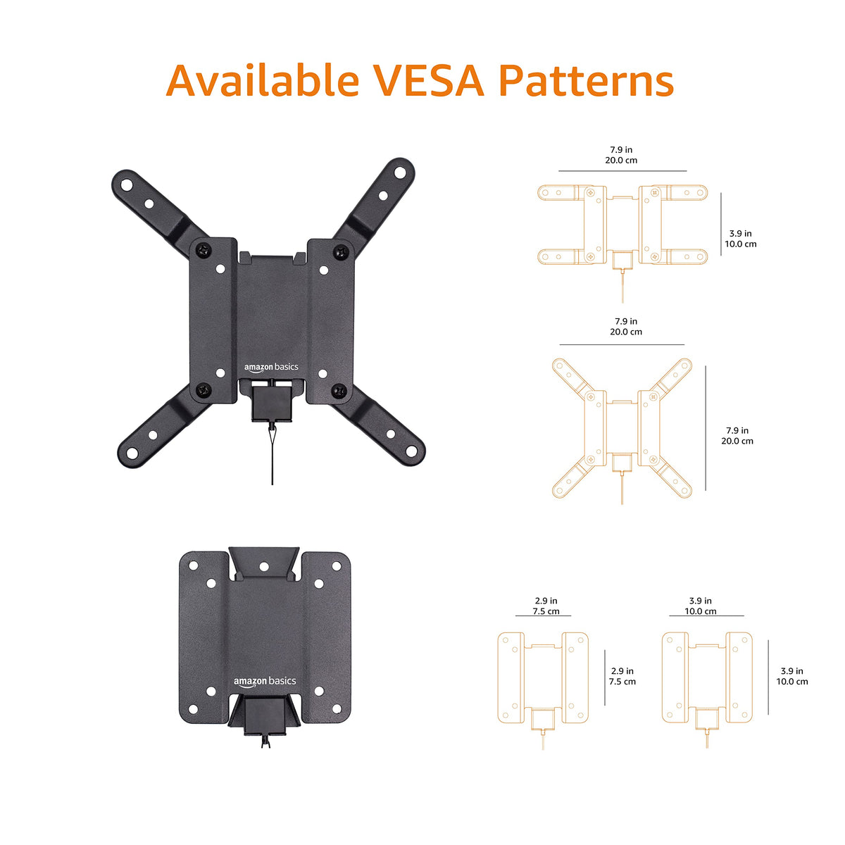 Amazon Basics Full Motion Articulating TV Wall Mount with Tilt Swivel, Extends 16 inches, VESA 200x200, for 12" to 40" TVs, 40 lbs, Black