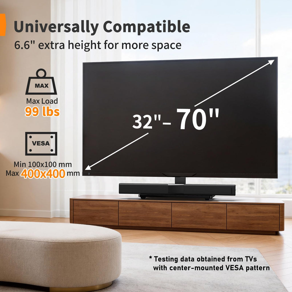 Perlegear Universal Swivel TV Stand Base for 32–70 inch TVs to 99lbs