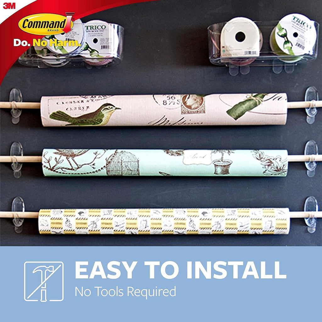 Command Medium Hooks, Clear, 2 Hooks and 4 Adhesive Strips
