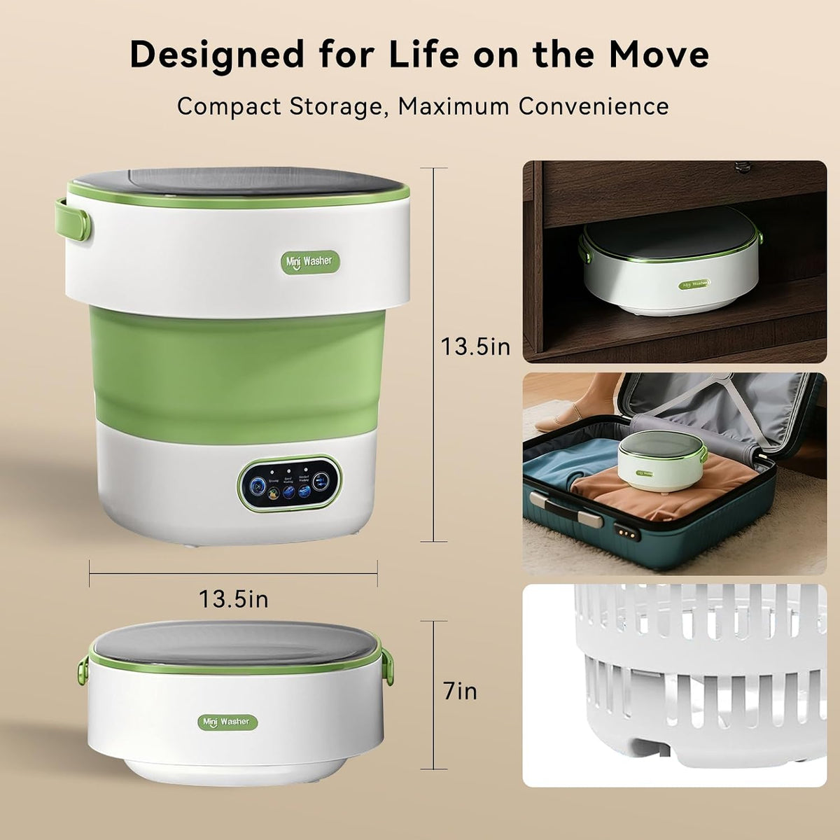Portable Foldable Washing Machine -20l Mini Washer For Deep Cleaning