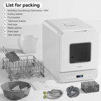 Hermitlux Slim Countertop Portable Dishwasher for Small Spaces