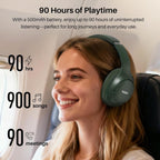 TOZO HT3 Hybrid Noise Cancelling Wireless Headphones, 90H Over Ear Headset