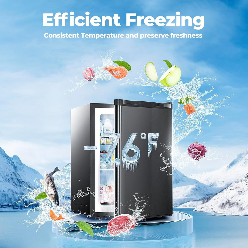 Electactic 3.2 Cu.ft Small Freezer, Mini Upright Freezer, White